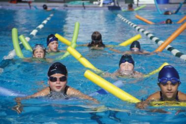 Little Kids Practicing on a Swim Team