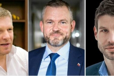 Zľava Robert Fico, Peter Pellegrini a Michal Šimečka