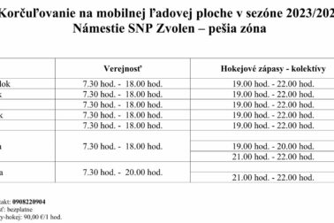 Korčuľovanie na mobilnej ľadovej ploche Zvolen