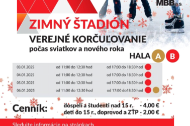 rozpis verejne korculovanie zimny stadion