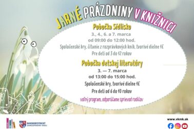 JARNÉ PRÁZDNINY V KNIŽNICI - JARNÉ PRÁZDNINY V KNIŽNICI 2025