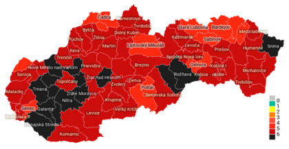 Mapa rozdelenia okresov podľa regionálnych indikátorov 