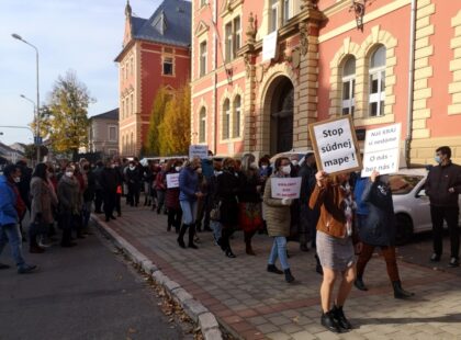 Protest zamestnancov Krajského súdu v Banskej Bystrici