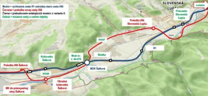 Predĺženie R1 z Banskej Bystrice do Slovenskej Ľupče (mapa z hodnotenia Útvaru hodnoty za peniaze)