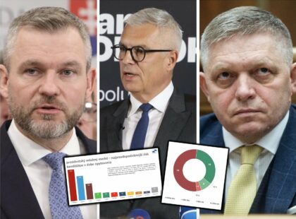 Zľava Peter Pellegrini, Ivan Korčok a Robert Fico