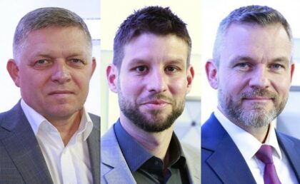 Zľava Robert Fico, Michal Šimečka a Peter Pellegrini