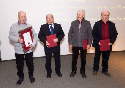 Ocenení zakladajúci členovia Gymnastického klubu ŠK UMB Banská Bystrica